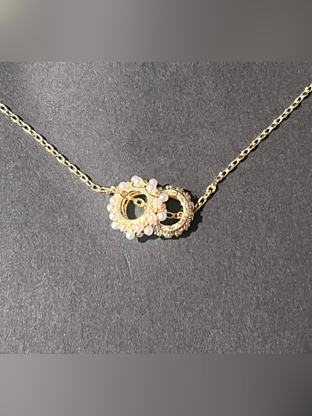 Nordstrom 14K Gold Plate Cubic Zirconia & Faux Pearl Rondelle Pendant Necklace - Picture 4 of 4